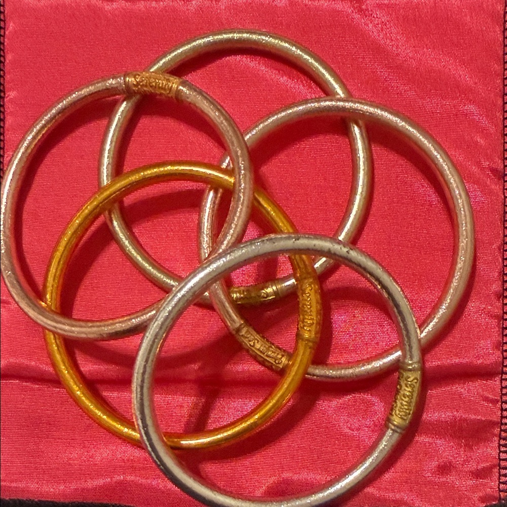 Chic Silver And Gold Bangle Set - image 1
